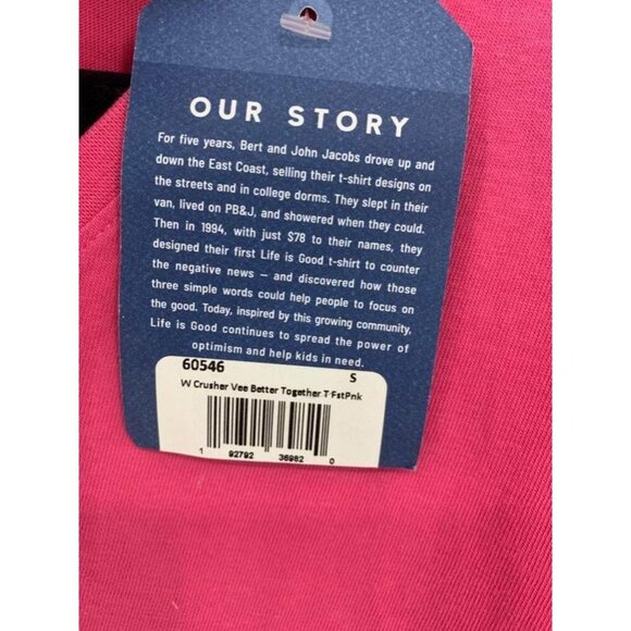 Life Is Good Top Size Small Pink Crusher T-Shirt V-Neck Short Sleeve New B13 - Picture 8 of 9
